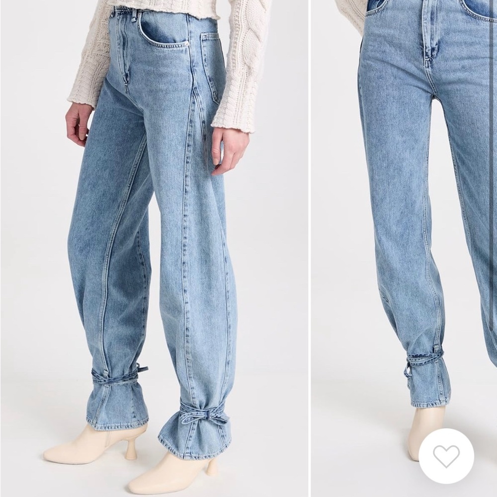 Rag & Bone Splice Barrel Jeans with Leg Ties